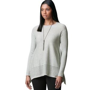 Simply Vera Wang Womens Gray Crewneck Sweater Knit Tunic Plus Sz XXL New